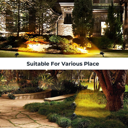 HANNAHONG 5W AC120V Landscape Up Down Spotlight with Spiked Stand, Warm White COB LED for Outdoor Garden Lighting
