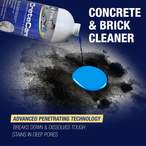 (32 Oz) Fusion CreteCare: The Ultimate Concrete Cleaner and Driveway Oil Stain Remover for Garage Floors - Oil