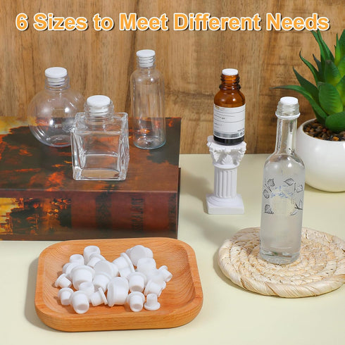 Ouligay 30 (8/9.5/11.5/12.5/13.5/15 mm) Pcs Salt and Pepper Stoppers Plugs Silicone Salt Shaker Stopper Plug Bottle