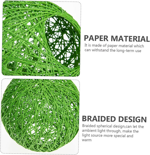 DIYEAH Paper Sphere Lamp Shade Green Decorative Light Cover for Ceiling Table and Floor Lamps Warm Atmosphere Bedroom