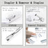 White Office Desk Accessories, 12pcs Organizers with Tape Dispenser, Stapler, Scissors, Ruler, Sticky Tabs, Clips Set