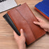PU Leather A5 File Folder Document Holder with Snap Closure, 2 Packs (Black & Brown)
