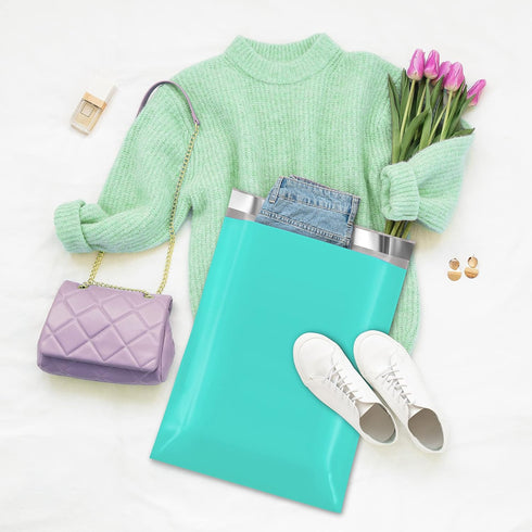 Fuxury 12x15.5 200pc Teal Poly Mailers, Shipping Envelopes for Clothing/T-Shirt, Self Sealing Envelopes