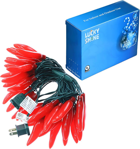 35 Commercial 18 LUCKY SHINE Red Pepper Decorative Lighting String, Grade LED Chili String Lights FT, for Christmas