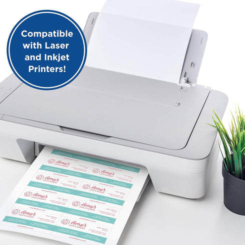PrintWorks 2 3 10 250 Pack, (00472) White Matte Business Cards, For Inkjet or Laser Printers or Copiers, Card Size x