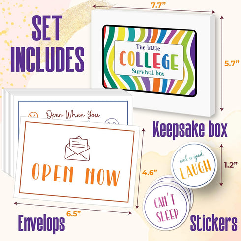 Open When Envelopes for College Student Gift Cards, 20 Pcs Open When Letters Kit for College Gifts