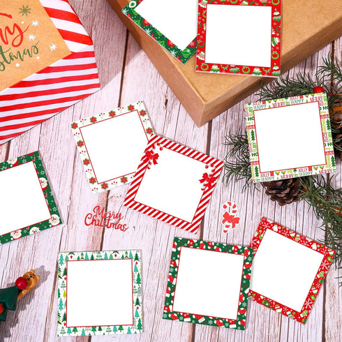 Whaline 9Pcs Christmas Sticky Notes, Red Green Christmas Elements Design for Holiday Home Office Classroom Supplies