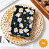Fabric Notebook A6 Flower Embroidered Journal Daisy Printed Linen Hardcover Journal Pocket Ruled Notebook Blank for Women Girls Gifts Office and School Supplies (Black) by Dunzoom