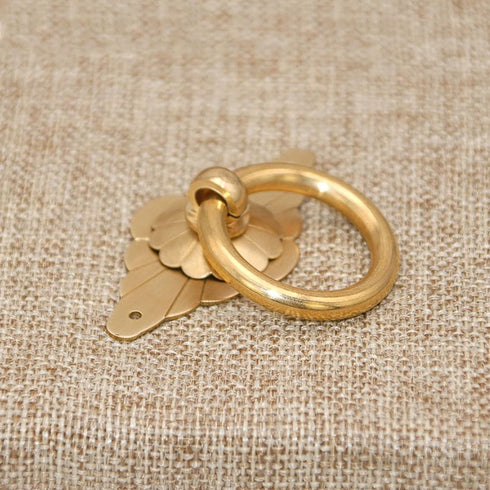 esmen Locks(Bronze,3.5cm,Screw-Type) Chinese Antique Style Pure Copper Handles Brass Antique Bronze Round Ring Drawer