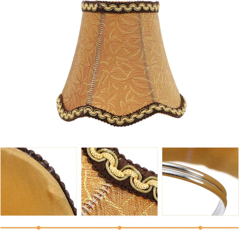 Bulb 5 5 X4. 7 Inch, minkissy Cloth Lamp Shade Vintage Lamp Shade Clip On for Table Lamp/Floor Lamp, X Bronze