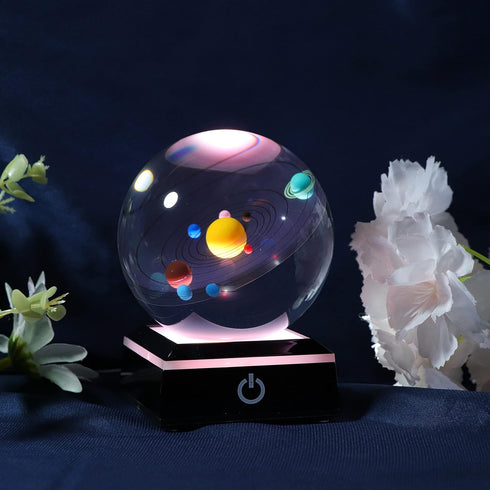 3d 80mm 3.15inch Solar System Model Crystal Ball - Outer Space Astronomy Gifts Room Decor Crystal Sphere Unique Gifts
