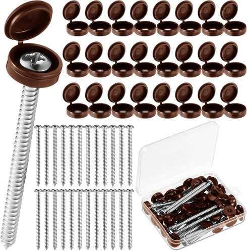 Zhengmy 24 Set 3 Inch Shutter Fasteners Shutter Pins Screws and Caps Bulk