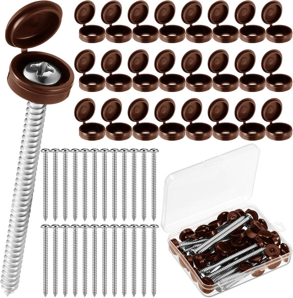 Zhengmy 24 Set 3 Inch Shutter Fasteners Shutter Pins Screws and Caps Bulk