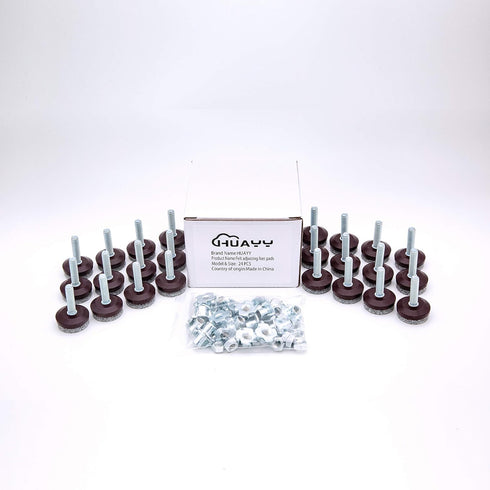 1/4-20x1 T-Nuts(Set 24) Medium Duty Furniture Levelers Adjust Legs,Table and Chairs Leveling Feet|Height Adjustable