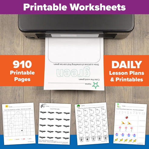 The Ultimate Preschool Curriculum Kit on CD - Printable Workbooks, Lesson Plans for Ages 3-5