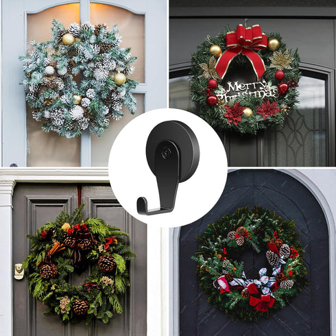 FYY 2 Pack Heavy Duty Magnetic Wreath Hanger - Hook for Refrigerator, Christmas Decoration, Cruise Hook Hanger