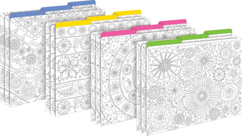 Barker Creek Color Me! in My Garden Designer File Folders, Pack of 12, Multi-Design, Letter Size