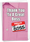 The Best Card Company Boss Thank You Greeting Card with 5 x 7 Inch Envelope, Co-Worker Thank You