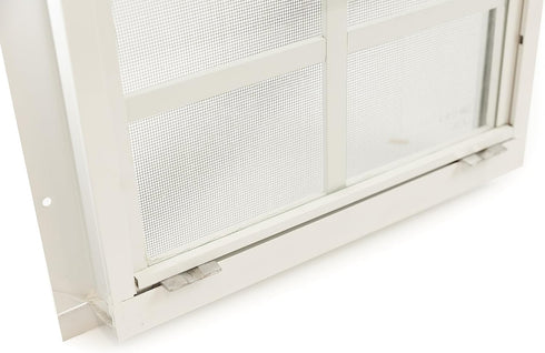 12x18 (1-Pack) Shed Windows | Sliding Windows with Tempered Glass & Screens | Flush Mount, White Aluminum Frames