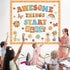 gisgfim Classroom Bulletin Board Decoration Set with Welcome Banner and Groovy Hippie Decor for Schools