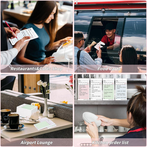 20 Pack 1000 4 Server Note Pads Bulk Guest Checks Books for Servers,Total Sheets Server Orders Paper Colors Food