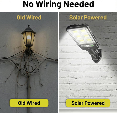 PLMOKJD IP65, Commercial Yard(4) Solar Street Lights Outdoor, Solar Lights Outdoor Wide Angle Solar Flood Lights Motion