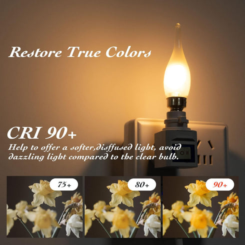 Genixgreen Frosted LED Candelabra Bulbs, 1.5W E12 Mini Candle Bulb, 15 Watt Equivalent, 2700K Soft White, Pack of 6