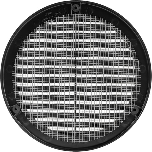 Vent Systems 6'' Inch Black Soffit Vent Cover, Pack of 5 Round Air Vent Louver with Built-in Insect Screen