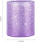WAVEYU Pen Holder for Women Girls, Pencil Cup Desk Glitter Sturdy Makeup Brush Holder Large Pu Leather Luxury Multi-Functional Organizer Cup for Office, Classroom, Home, Purple