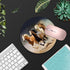 Round Mouse Pad with Coasters Set, Non-Slip Rubber Horse Design Mouse Pad for Office Desk Decor