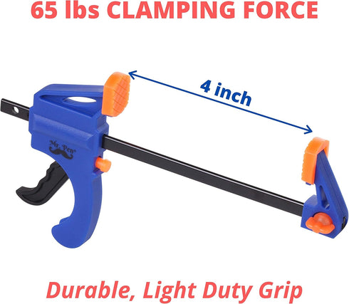 Mr. Pen- Clamps, Grip Clamp 4 Inch, 2 Pack, Light Duty, Clamps for Woodworking, Wood Clamps, Woodworking Tools, C Clamp, Woodworking Clamps, Wood Working Tools, Bar Clamp, Wood Working, Wood Tools by Mr. Pen