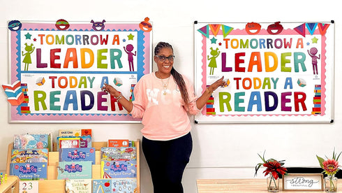 Sproutbrite Classroom Decorations - Reading Banner and Poster for Teachers, Bulletin Board Wall Decor
