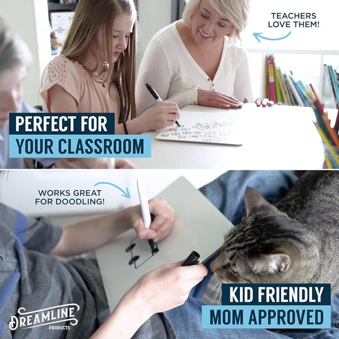 Dry Erase Lapboards Student Pack of 30 | 9 x 12 inch Double Sided White Boards with Accessories for Classroom
