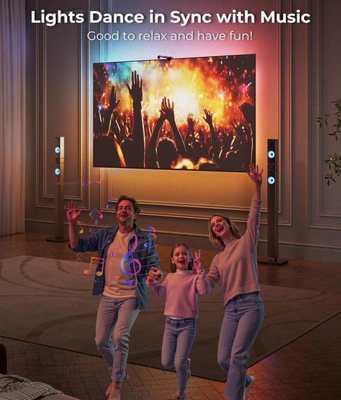 11.5ft 55-65'' DeckTok LED TV Backlight - TV Lights that Change with Screen for RGB LED Strip Lights Cuttable
