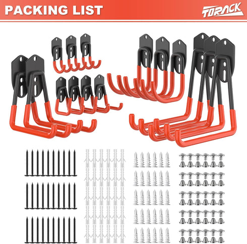 15 TORACK PCS Garage Storage System Hooks, Shelving Hooks for Keyhole Shelving Units Wall Mount Utility Hooks