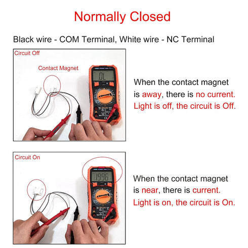 MC-38 5pcs Magnetic Reed Switch NC NO COM Surface Mount Wired Door Window Contact Sensor with Adhesive Paper for Home