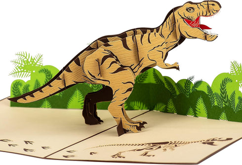 T Rex Dinosaur Birthday Card by Devine Popup Cards - 3D Pop Up Birthday Cards for Kids, Dad, Husband, Funny Greeting