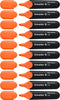 Schneider Job Highlighter, Chisel Tip, 1 + 5 mm, Black Barrel, Orange Ink, Box of 10