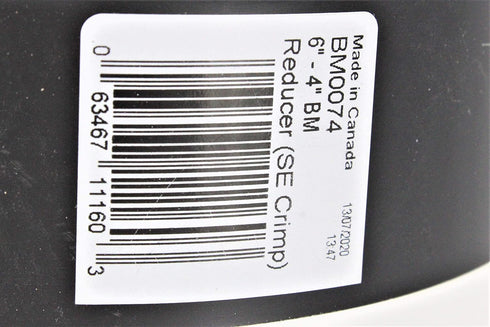 Imperial #BM0074 Black Reducer, 6x4, 24GA