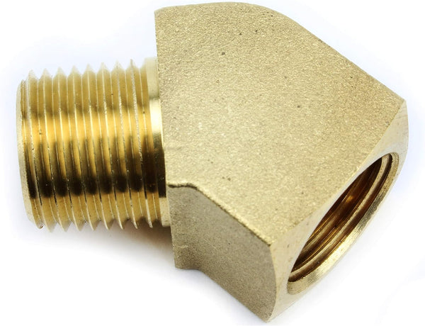 MaxLine Rapid Air 45 Degree 1/2" NPT Pipe Thread Brass Street Elbow Fitting, 50131