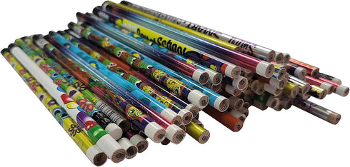 Naturejam Misprint Pencils with Erasers, 144 Count, Number #2 Mixed Assorted Colors and Prints