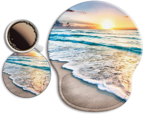 Ergonomic Mouse Pad with Wrist Support Rest, Larger Mousepad Gel Wrist Rest for Computer Desk Home Office