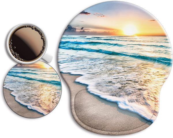 Ergonomic Mouse Pad with Wrist Support Rest, Larger Mousepad Gel Wrist Rest for Computer Desk Home Office