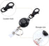 Wisdompro ID Badge Holder with Retractable Keychain, 2-Sided PU Leather Pass Card Holder, 2 Card Slots, Black,