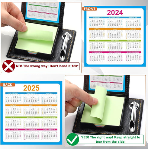Tenceur 10 Pcs Thank You Gifts Sticky Note Holders - Appreciation Gifts for Employee Coworker with PU Leather Box