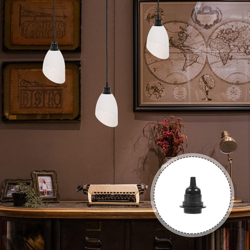 E27 E26 Bulbs 2.36X2.36X2.75In CALLARON Lamp Base Adapter Screw Lamp Holder with Removable Shade Collar for Pendant