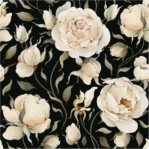 HAOKHOME 93242-1 Peel and Stick Wallpaper - Floral Vintage Roses Contact Paper Removable Black/Beige/Olive