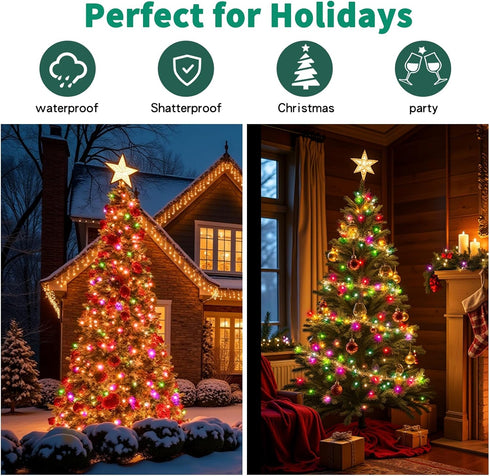 SUPHONOR 100 Count 8 (20feet) Christmas Lights Mini colorful Lights , Christmas Tree String Lights with Modes