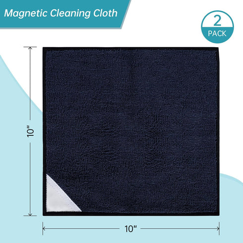 Magnetic Cleaning Cloth, Magnetic Microfiber Dry Erase Towel, Whiteboard Cleaning Cloth for Dry Erase Board, Whiteboard, Chalkboard, Kitchen, Dark Blue 10" x 10", 2-Pack by K KYSHOP
