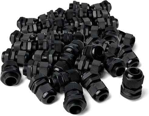 MGI SpeedWare 1/2" NPT Strain Relief Nylon Cord Grip, Black Plastic Grommet 5-Pack